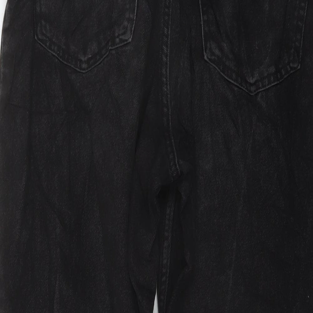 Denim & Co. Womens Grey Cotton Straight Jeans Size 12 L28 in Regular Button