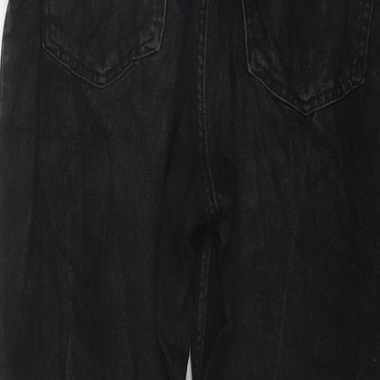 Denim & Co. Womens Grey Cotton Straight Jeans Size 12 L28 in Regular Button