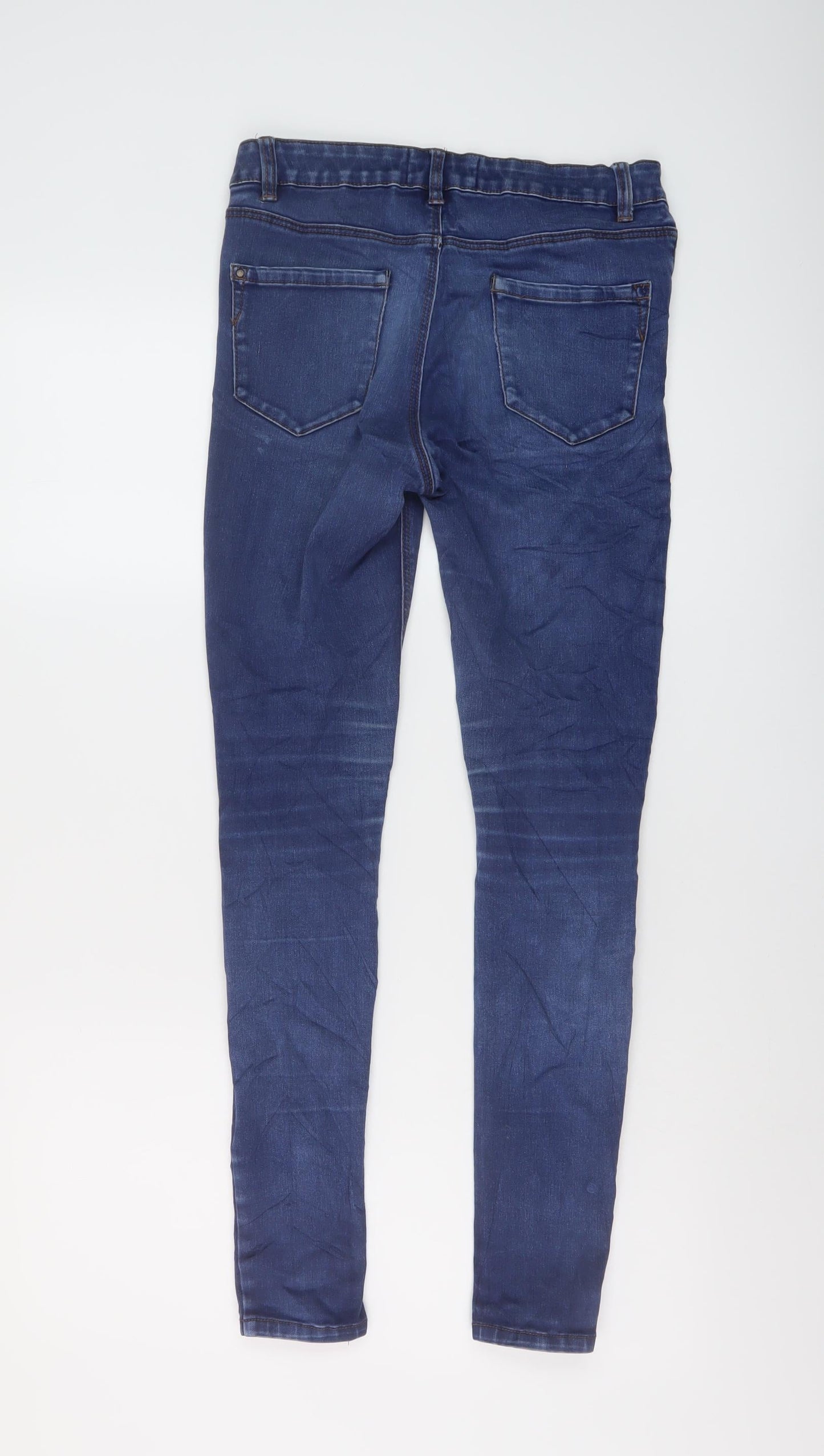 New Look Womens Blue Cotton Skinny Jeans Size 10 L29 in Regular Button