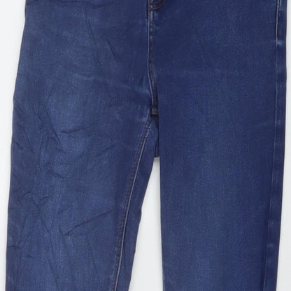 New Look Womens Blue Cotton Skinny Jeans Size 10 L29 in Regular Button