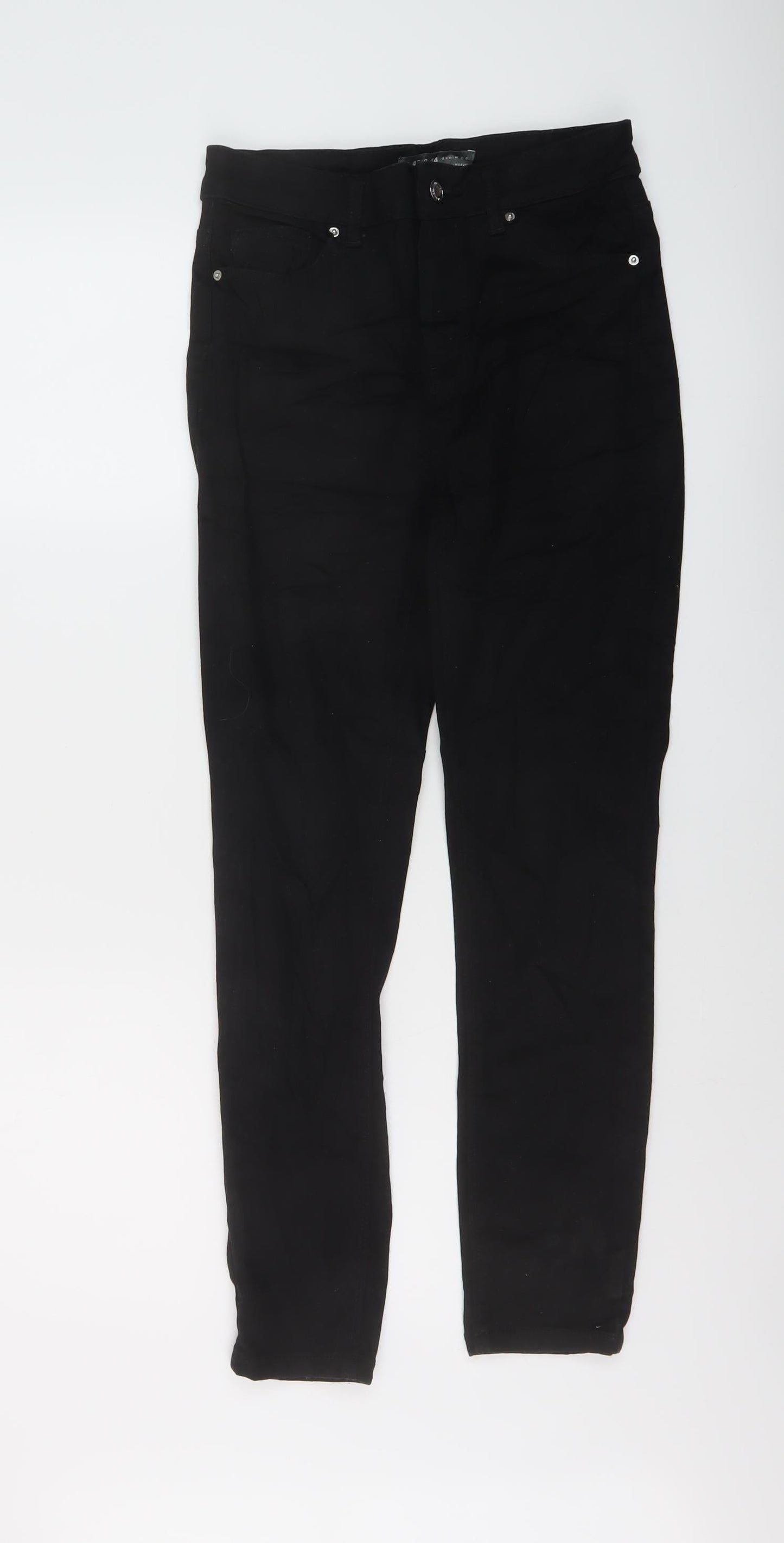 Denim & Co. Womens Black Cotton Skinny Jeans Size 12 L27 in Regular Button