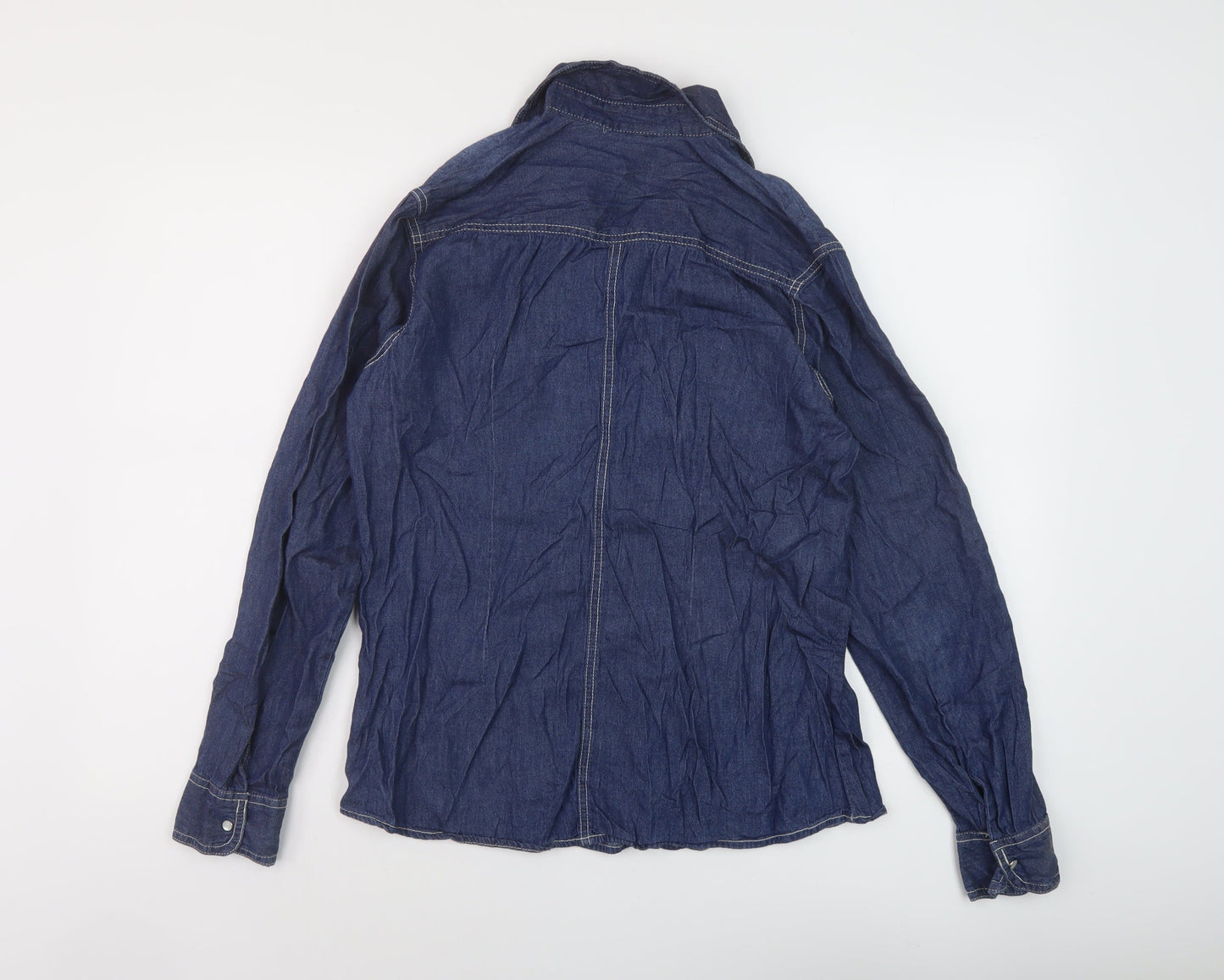 Womens UK Size 8 Faded Glory Blue Basic Blouse