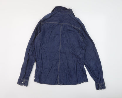 Womens UK Size 8 Faded Glory Blue Basic Blouse