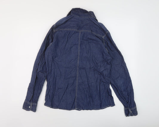 Womens UK Size 8 Faded Glory Blue Basic Blouse
