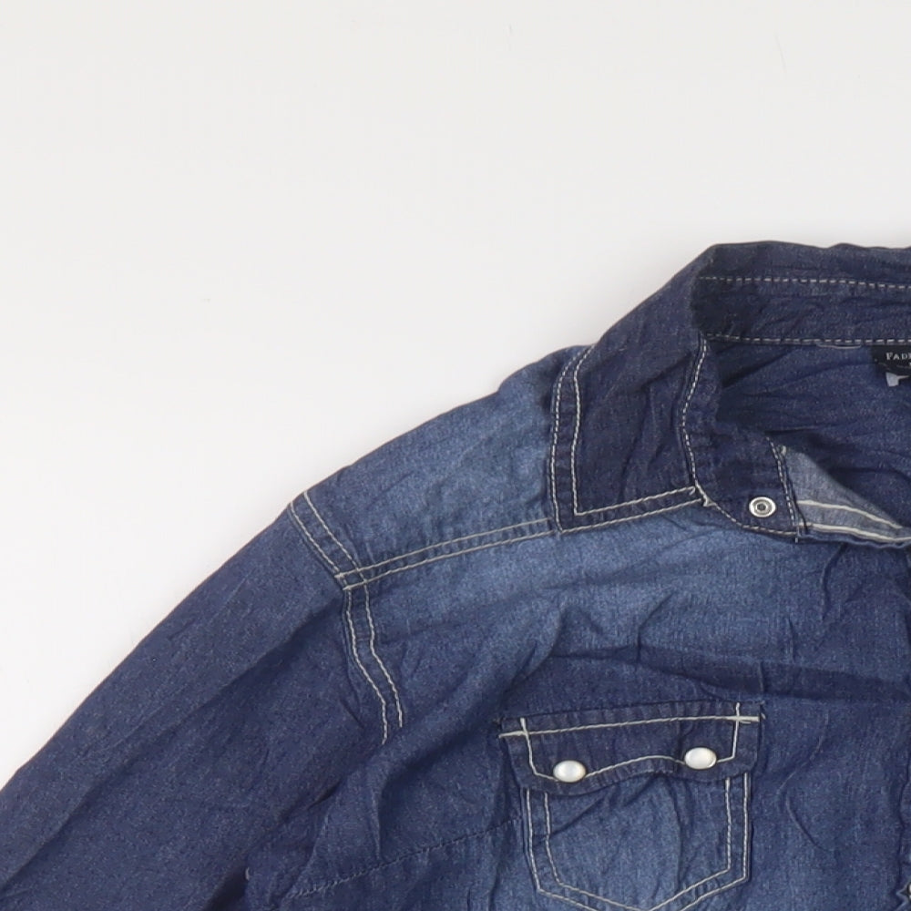 Womens UK Size 8 Faded Glory Blue Basic Blouse