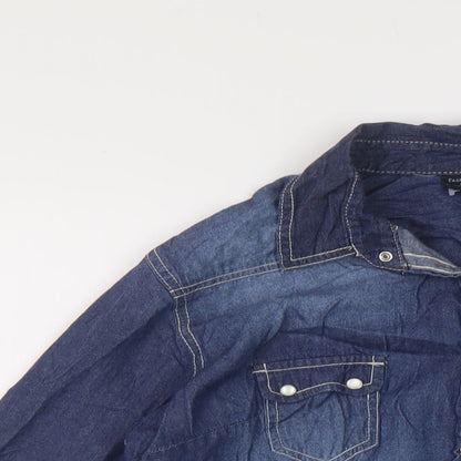 Womens UK Size 8 Faded Glory Blue Basic Blouse