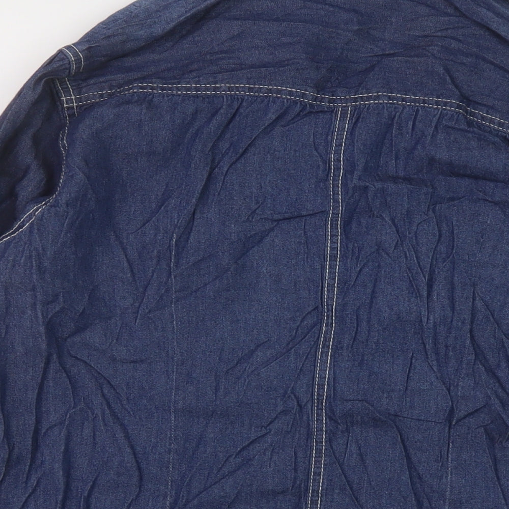 Womens UK Size 8 Faded Glory Blue Basic Blouse