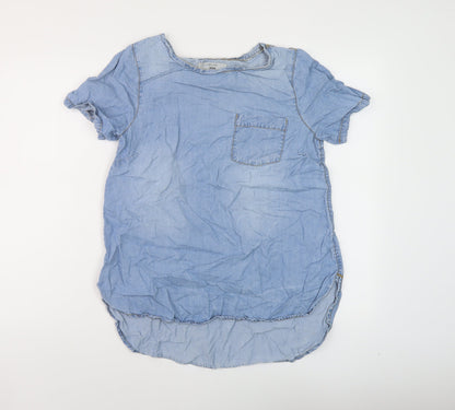 Womens UK Size 10 New Look Blue Basic Blouse