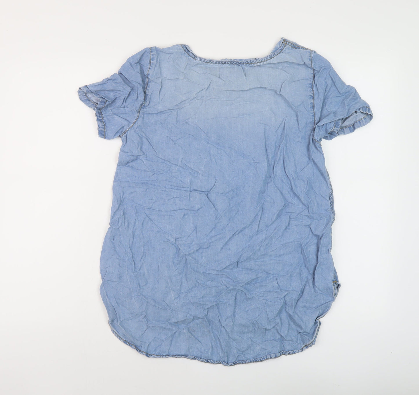 Womens UK Size 10 New Look Blue Basic Blouse