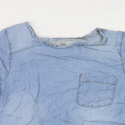 Womens UK Size 10 New Look Blue Basic Blouse