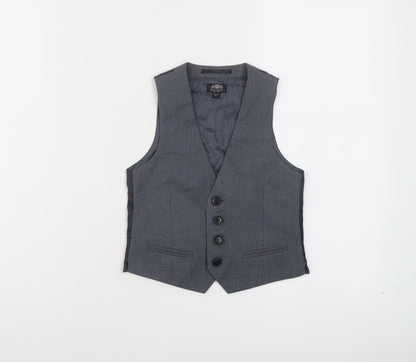 Additional front view of Finest Quality boys’ grey jacket waistcoat, size 4, years button