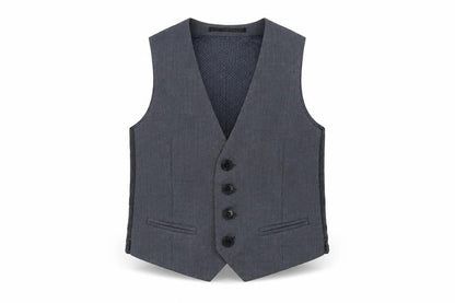 Front view of Finest Quality boys’ grey jacket waistcoat, size 4, years button