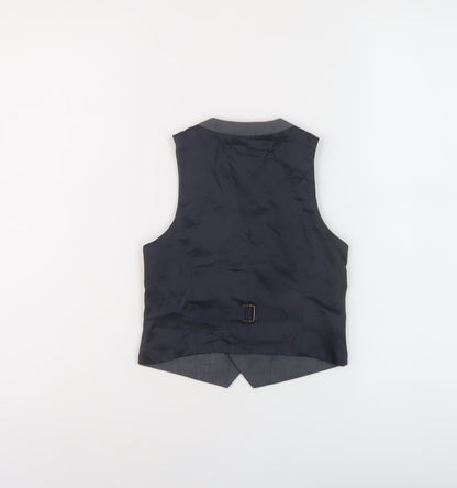 Back view of Finest Quality boys’ grey jacket waistcoat, size 4, years button