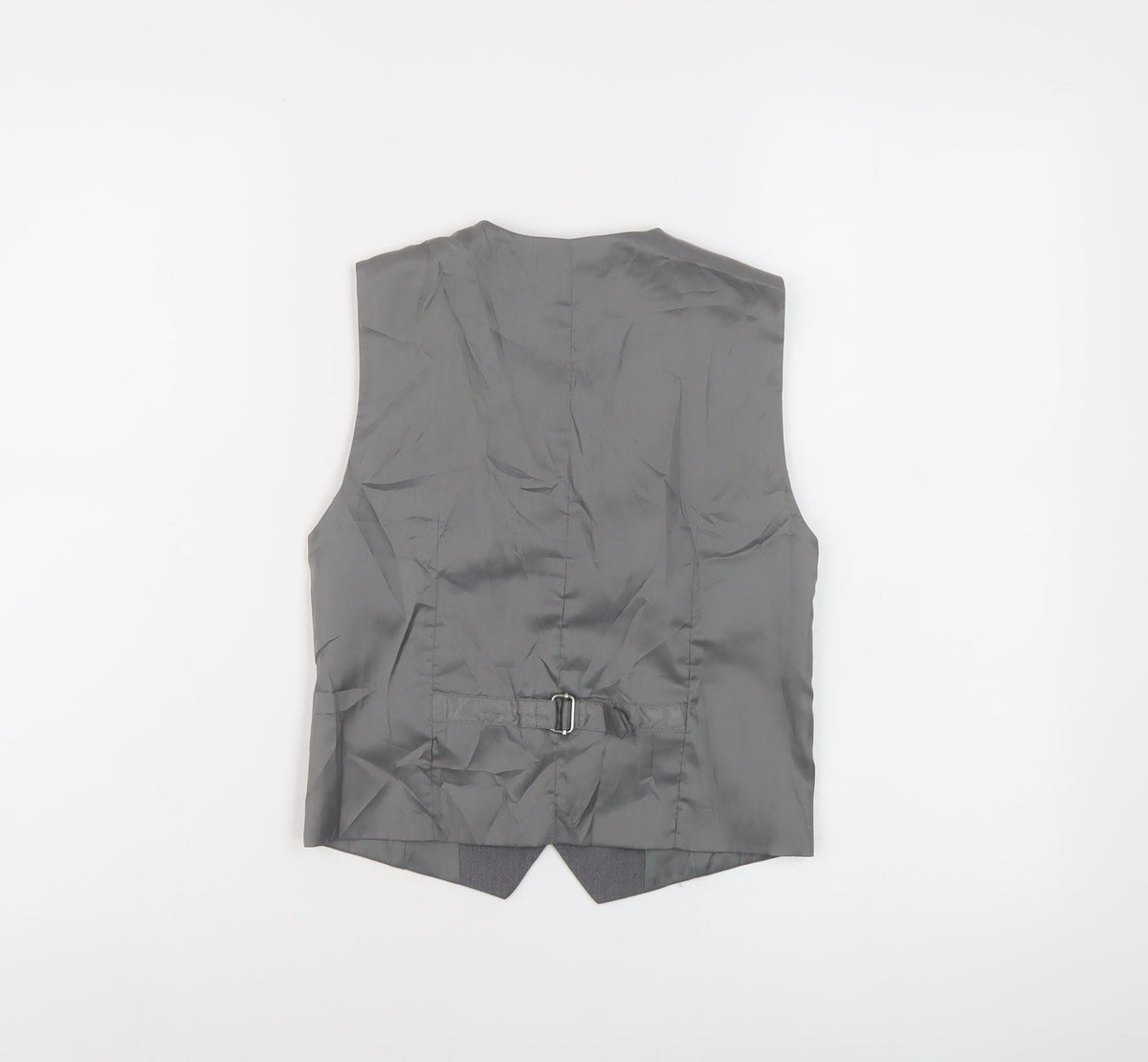 Back view of Next boys’ grey jacket waistcoat, size 8, years button