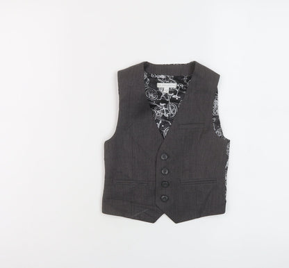 RJR.John Rocha Boys Grey Jacket Waistcoat Size 6 Years Button