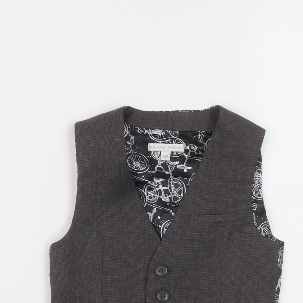 RJR.John Rocha Boys Grey Jacket Waistcoat Size 6 Years Button