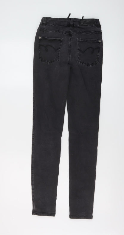 Madeline Womens Grey Cotton Skinny Jeans Size 24 in L30 in Regular Button