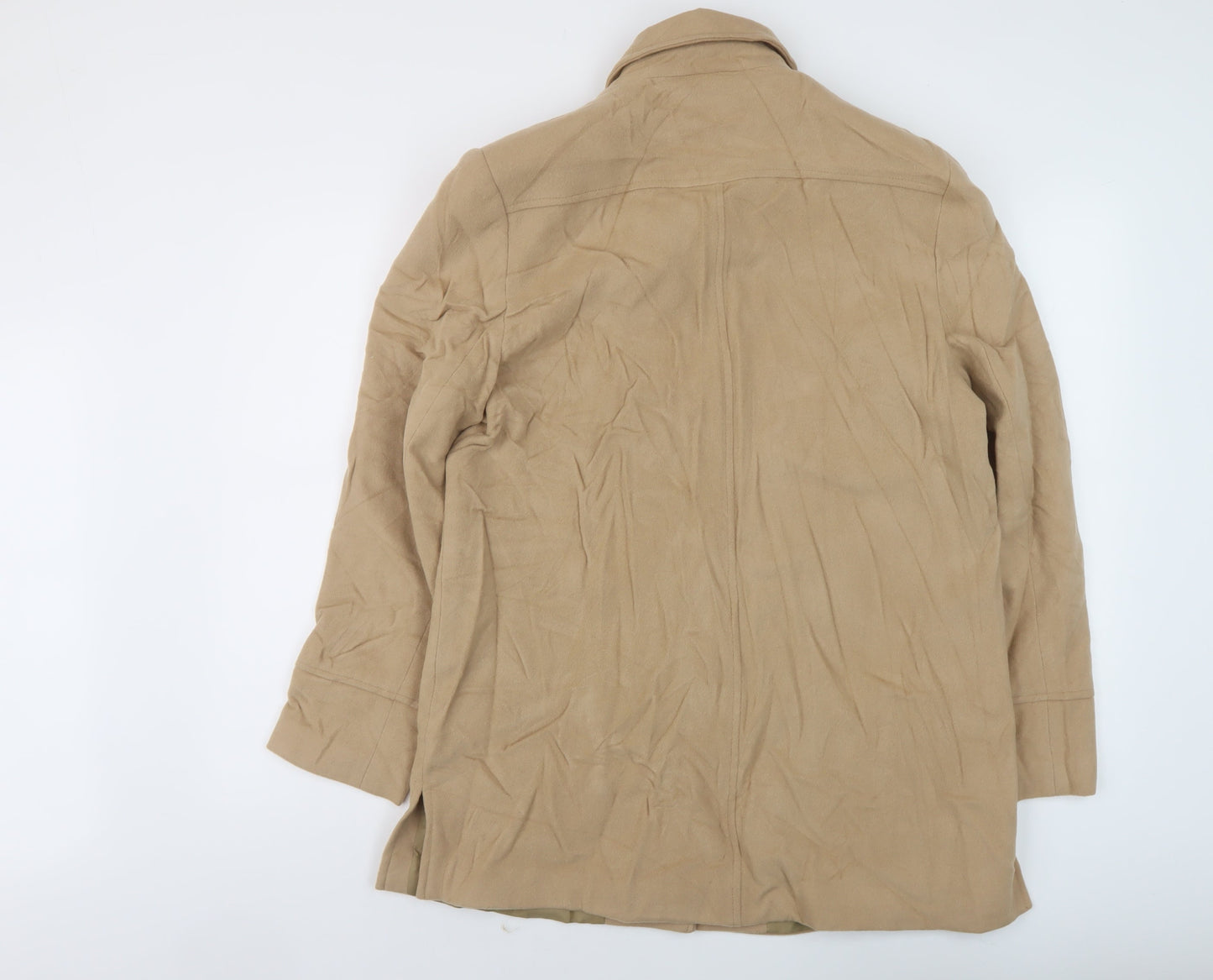 Kristen Womens Beige Overcoat Coat Size 16 Button