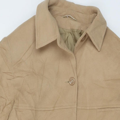 Kristen Womens Beige Overcoat Coat Size 16 Button