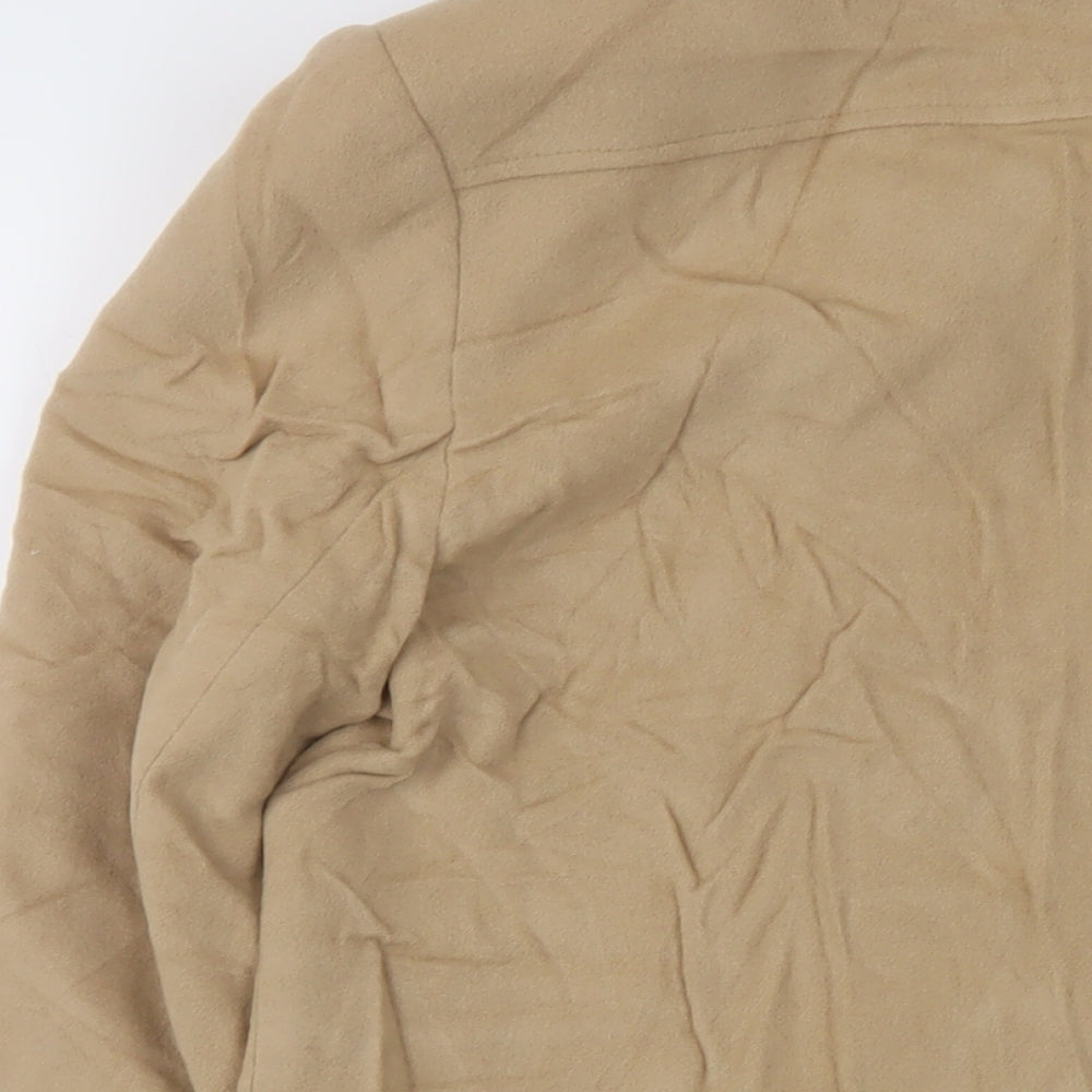 Kristen Womens Beige Overcoat Coat Size 16 Button