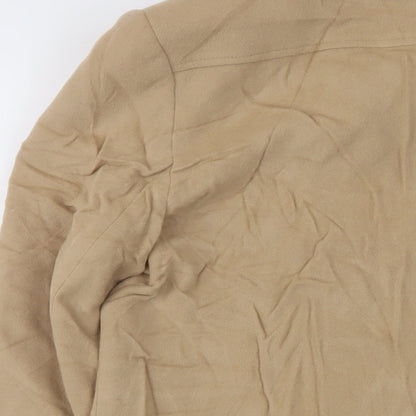 Kristen Womens Beige Overcoat Coat Size 16 Button
