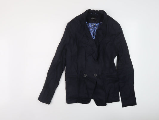 NEXT Womens Blue Linen Jacket Suit Jacket Size 10
