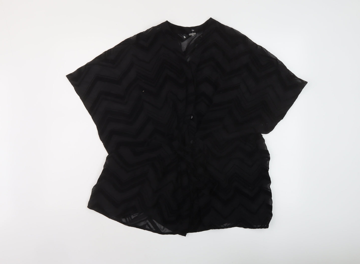 Womens UK Size 10 H&M Black Basic Blouse