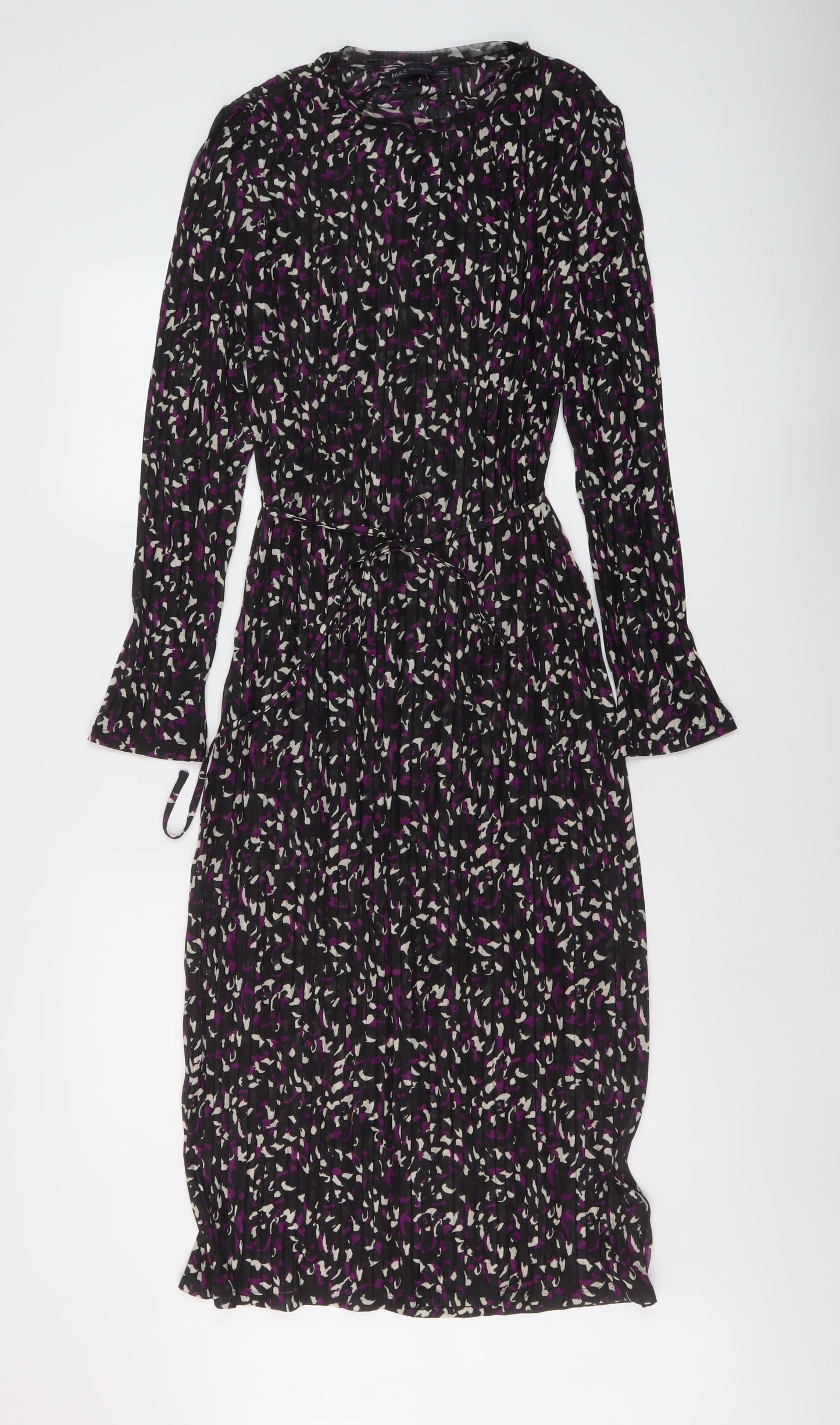 Marks and Spencer Womens Multicoloured Animal Print Polyester A-Line Size 12 Round Neck Pullover