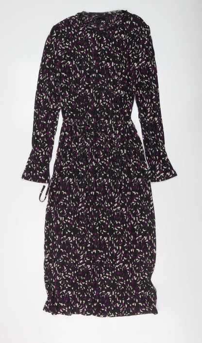 Marks and Spencer Womens Multicoloured Animal Print Polyester A-Line Size 12 Round Neck Pullover