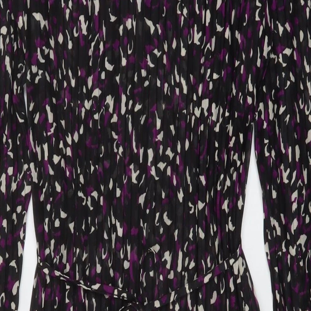 Marks and Spencer Womens Multicoloured Animal Print Polyester A-Line Size 12 Round Neck Pullover