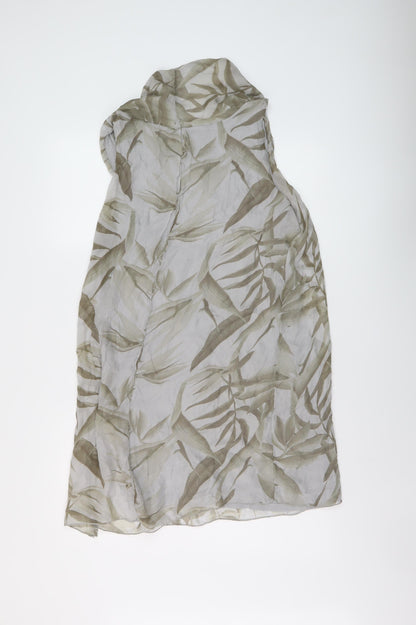 Elena Bardi Womens Beige Geometric Polyester Tank Dress Size M Cowl Neck Pullover