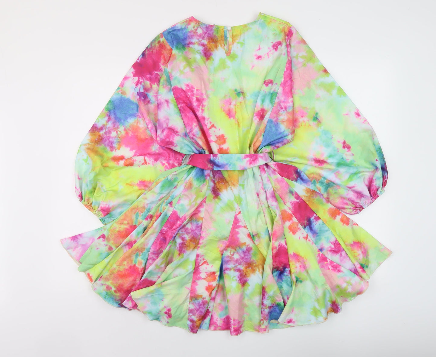 Cameo Rose Womens Multicoloured Polyester Skater Dress Size S Round Neck Button