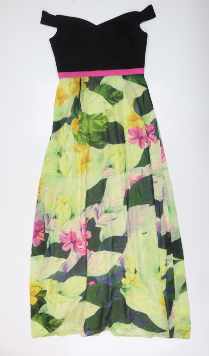 Almost Famous Womens Multicoloured Floral Viscose Maxi Size 10 Sweetheart Zip