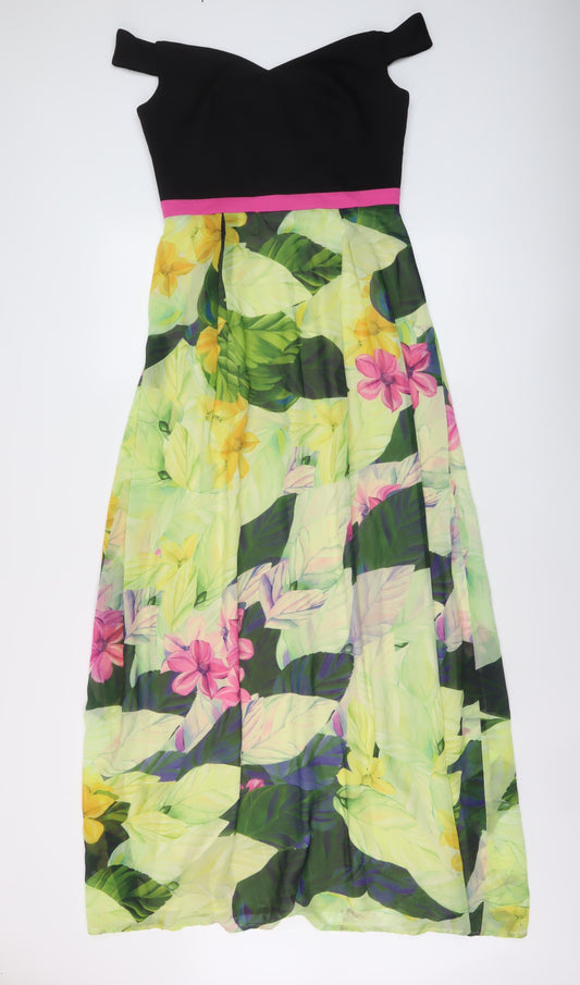 Almost Famous Womens Multicoloured Floral Viscose Maxi Size 10 Sweetheart Zip