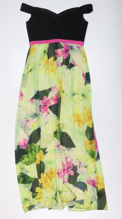 Almost Famous Womens Multicoloured Floral Viscose Maxi Size 10 Sweetheart Zip