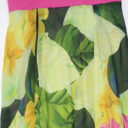 Almost Famous Womens Multicoloured Floral Viscose Maxi Size 10 Sweetheart Zip