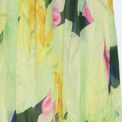 Almost Famous Womens Multicoloured Floral Viscose Maxi Size 10 Sweetheart Zip