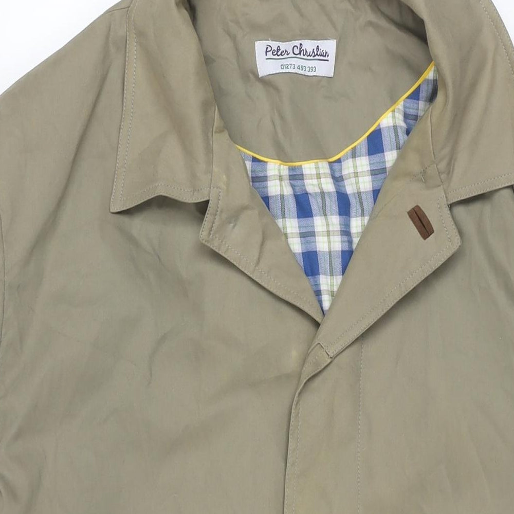 Mens UK Size XL Peter Christian Beige Trench Coat