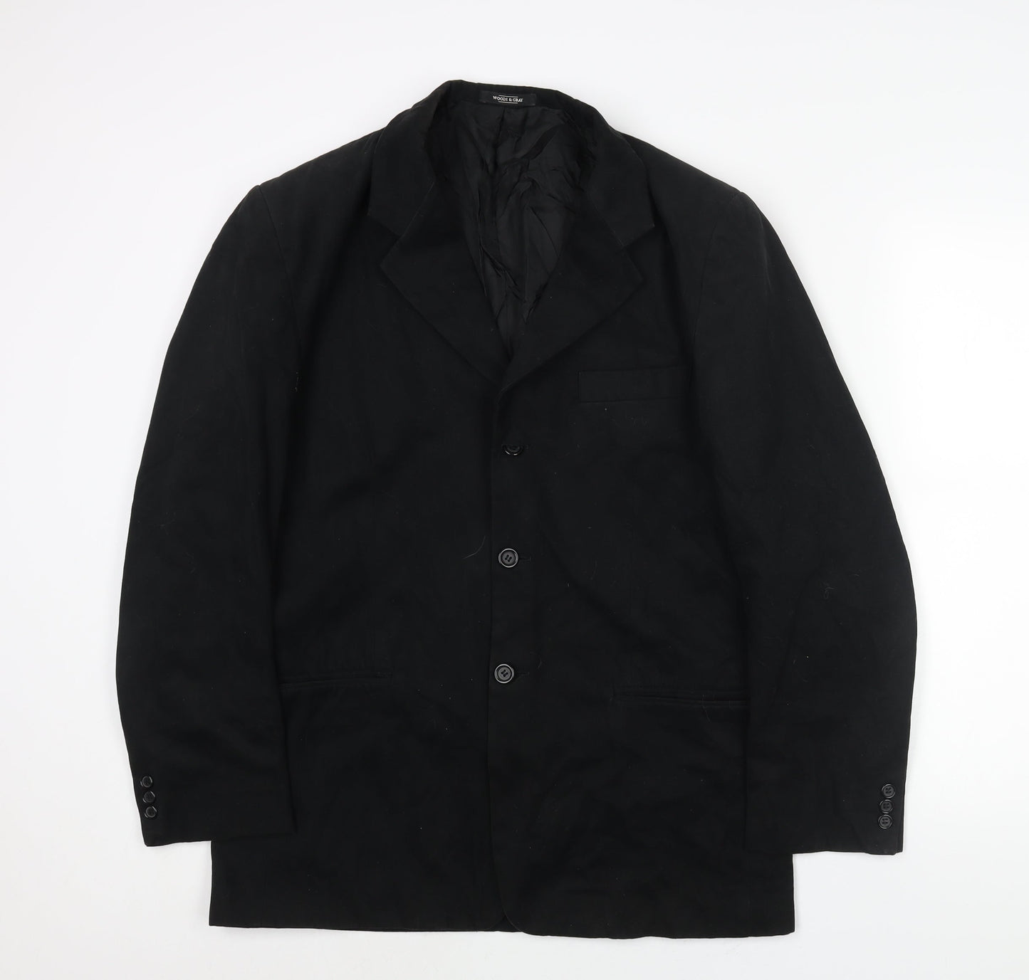 Woods & Gray Mens Black Jacket Blazer Size 40 Button