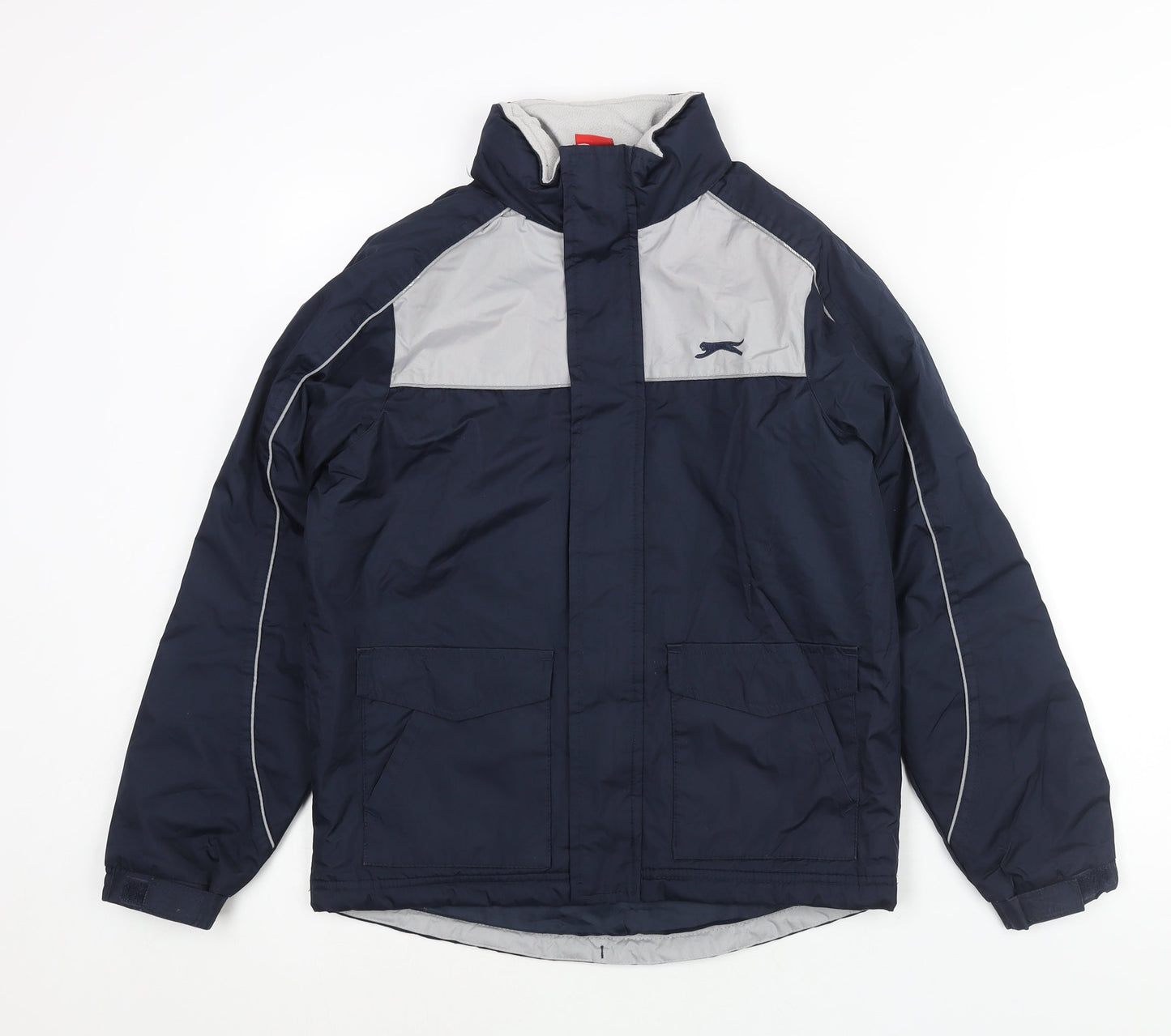 Slazenger Boys Blue Colourblock Rain Coat Coat Size 11-12 Years Zip - Logo