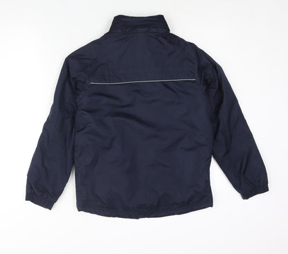 Slazenger Boys Blue Colourblock Rain Coat Coat Size 11-12 Years Zip - Logo