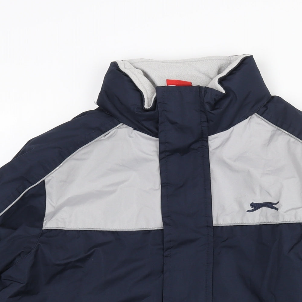 Slazenger Boys Blue Colourblock Rain Coat Coat Size 11-12 Years Zip - Logo