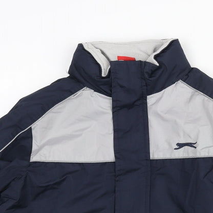 Slazenger Boys Blue Colourblock Rain Coat Coat Size 11-12 Years Zip - Logo