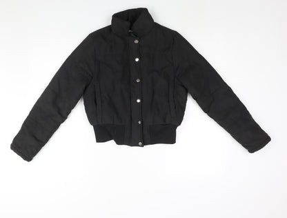 Womens UK Size 6 PRETTYLITTLETHING Black Puffer Jacket