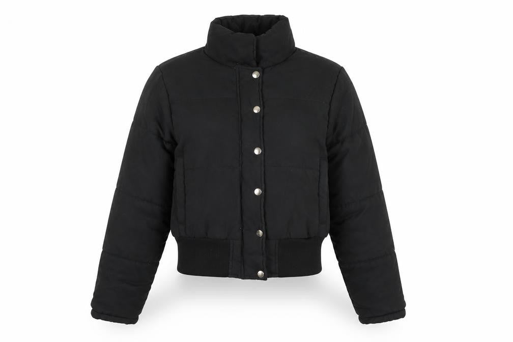Womens UK Size 6 PRETTYLITTLETHING Black Puffer Jacket