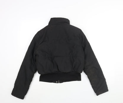 Womens UK Size 6 PRETTYLITTLETHING Black Puffer Jacket