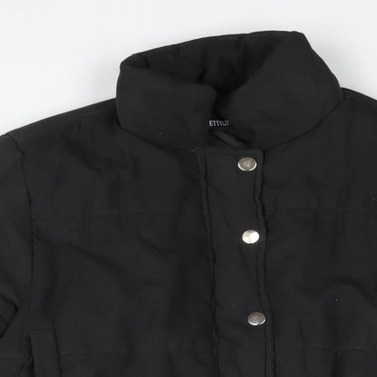 Womens UK Size 6 PRETTYLITTLETHING Black Puffer Jacket