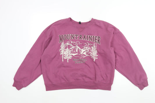 Womens UK Size L Divided by H&M Purple Pullover Sweatshirt