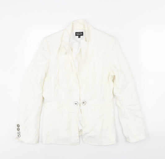 Per Una Womens Ivory Jacket Blazer Size 10 Hook & Eye