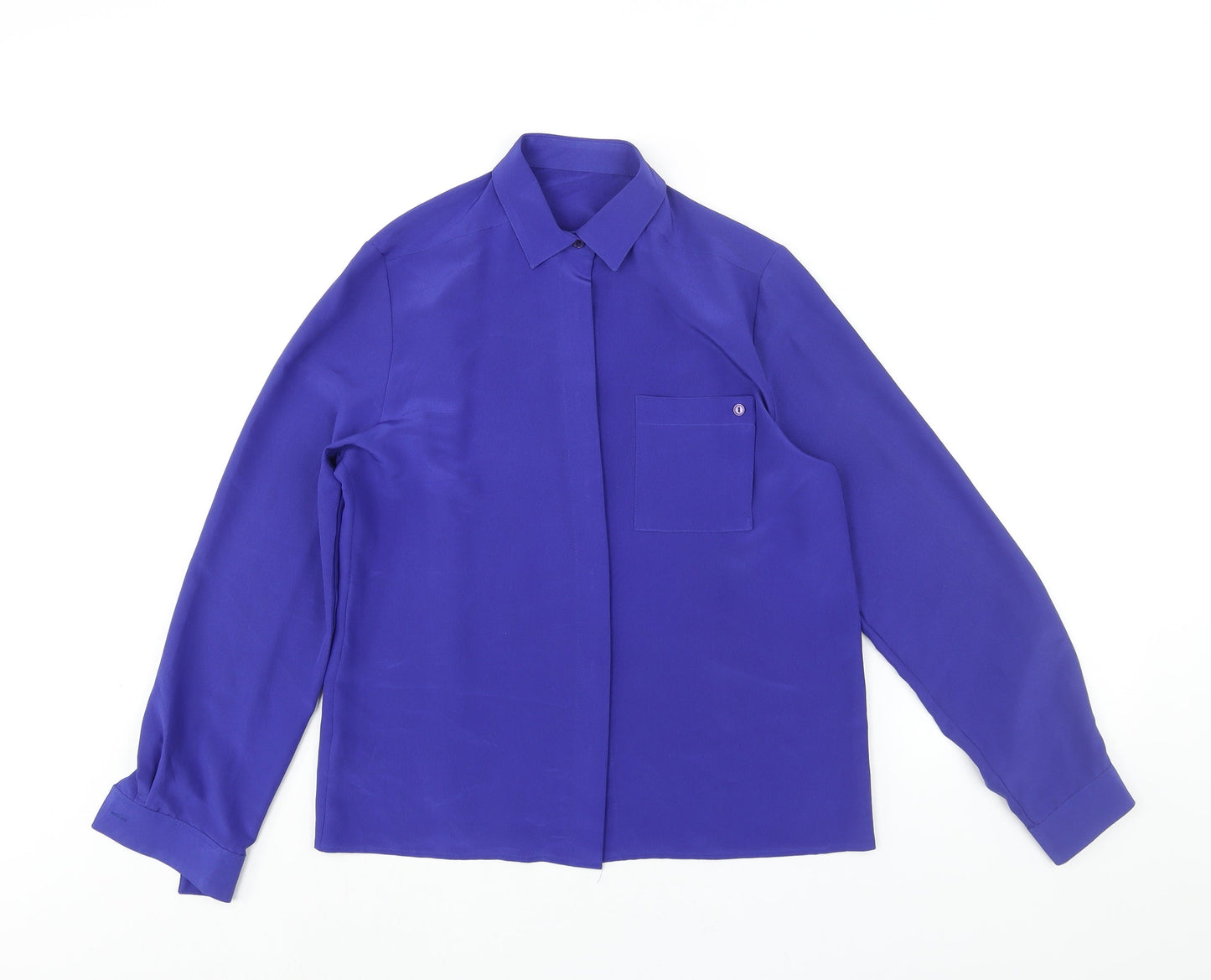 Womens UK Size 10 St Michael Blue Basic Button-Up